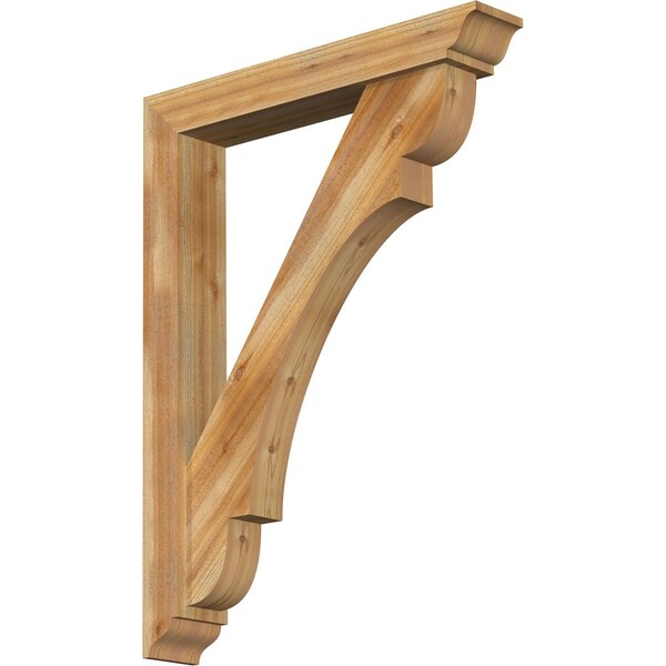 Ekena Millwork Olympic Traditional Rough Sawn Bracket w/ Offset Brace, Western Red Cedar, 6"W x 36"D x 48"H BKT0604X36X48OLY01RWR - main